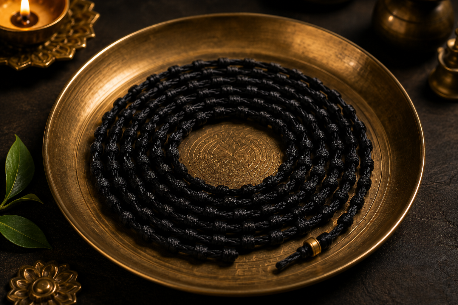 Prepared Mantra Thread on a ritual vessel